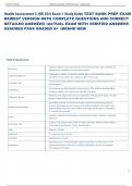 Health Assessment 2 &lpar;NR 304&rpar; Exam 1 Study Guide TEST BANK PREP EXAM  NEWEST VERSION WITH COMPLETE QUESTIONS AND CORRECT  DETAILED ANSWERS ACTUAL EXAM WITH VERIFIED ANSWERS  ASSURED PASS GRADED A&plus; BRAND NEW