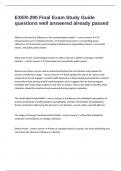 EXER-290 Final Exam Study Guide questions well answered already passed