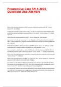 Progressive Care RN A 2025 Questions And Answers