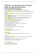 NUR 422 - Community Exam &num;1 Actual study set with Questions and correct&sol;verified Answers