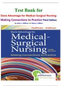 Test Bank for Davis Advantage for Medical-Surgical Nursing&colon; Making Connections to Practice Third Edition by Janice J&period; Hoffman and Nancy J&period; Sullivan  isbn-9781719647366