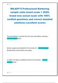MILADY'S Professional Barbering sample state board exam 1 2025&semi; brand new actual exam with 100&percnt; verified questions and correct detailed solutions&vert; excellent scores