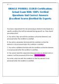 ORACLE PAYROLL CLOUD Certification&semi; Actual Exam With 100&percnt; Verified Questions And Correct Answers &vert;Excellent Scores &vert;Verified By Experts