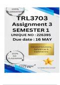 TRL3703 Assignment 3 &lpar;COMPLETE ANSWERS&rpar; Semester 1 2025 &lpar;226395&rpar; - DUE 16 May 2025