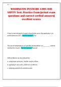 WASHINGTON PESTICIDE LAWS AND SAFETY Test&semi; Practice Exam &vert;actual exam questions and correct verified answers&vert; excellent scores
