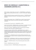 BIOD 101 MODULE 1 QUESTIONS & ANSWERS &lpar;RATED A&plus;&rpar;