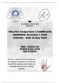 TRL3703 Assignment 3 &lpar;COMPLETE ANSWERS&rpar; Semester 1 2025 &lpar;226395&rpar; - DUE 16 May 2025&semi;100&percnt; trusted &comma;comprehensive and complete reliable solution with clear explanation
