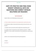 AAPC CPC PRACTICE AND FINAL EXAM NEWEST VERSION ALL WITH 450 QUESTIONS AND CORRECT DETAILED SOLUTIONS JUST RELEASED