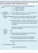 AnHlt 142 Drug Calculations and Pharmacology Final Exam questions with verified answers