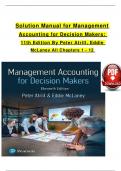 Solution Manual for Management Accounting for Decision Makers&colon; 11th Edition By Peter Atrill&comma; Eddie McLaney All Chapters 1 - 12