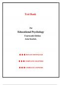 Test Bank for Educational Psychology &lpar;14th Edition&rpar; 14th Edition by Anita Woolfolk &vert;All Chapters