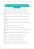 PSYCHOLOGICAL TESTING AND ASSESSMENT FEATURING OFFICIALLY REVIEWED SOLUTIONS FOR 2025&sol;2026