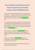 Bundle for Texas Podiatry Jurisprudence Exam &vert; Questions and Verified Answers &vert; Rated A&plus; &vert; 100&percnt; Correct &vert; Latest 2025&sol;2026 Guide