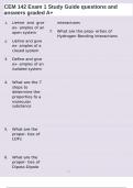 CEM 142 Exam 1 Study Guide questions and answers graded A&plus;