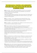 PSYCHOLOGICAL TESTING AND ASSESSMENT WITH VALIDATED RESPONSES FOR 2025 2026