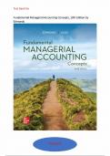 Fundamental Managerial Accounting Concepts Test Bank 10th Edition by Edmonds &ndash; Master Copy with Verified Answers &lpar;2025&rpar;