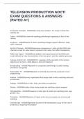 TELEVISION PRODUCTION NOCTI EXAM QUESTIONS & ANSWERS &lpar;RATED A&plus;&rpar;