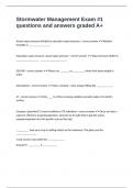 Stormwater Management Exam &num;1 questions and answers graded A&plus;