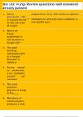 Bio 142&colon; Fungi Review questions well answered already passed