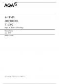 Actual June 2025 AQA A level Sociology 7192&comma;2 Paper 2 Topics in Sociology Merged Question Paper &plus; Marking Scheme