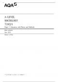 Actual AQA June 2025 A-Level Sociology 7192&comma;1 Paper 1 Education with Theory and Methods Merged Question Paper &plus; Marking Scheme