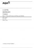 Actual AQA June 2025 A-Level Sociology 7192&comma;3 Paper 3 Crime and Deviance with Theory and Methods Question Paper &plus; Marking Scheme