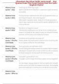 Literature Revision Guide 2025&sol;2026 &ndash; Key Quotes from The Great Gatsby and Pre-1900 English Poetry
