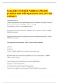 Clinically Oriented Anatomy &lpar;Moore&rpar;  practice test with questions and correct  answers