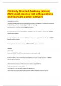 Clinically Oriented Anatomy &lpar;Moore&rpar;  2025 latest practice test with questions  and flashcard correct answers