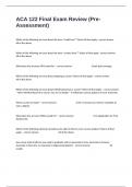 ACA 122 Final Exam Review &lpar;Pre-Assessment&rpar; Questions And Answers 2025 Verified Solutions&period;