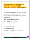 NHS Assessment 2 2025&sol;2026 Exam  Questions and Answers 100&percnt;  Guaranteed Success &vert; Already Rated A&plus; 