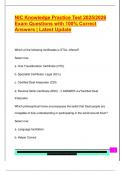 NIC Knowledge Practice Test 2025&sol;2026  Exam Questions with 100&percnt; Correct  Answers &vert; Latest Update 