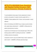 NPTE-PTA 2025&sol;2026 Exam Questions  with Detailed Verified Answers &lpar;100&percnt;  Correct Answers&rpar; &vert; Already Graded A&plus;