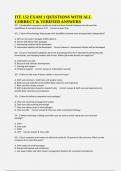 ITE 152 EXAM 1 QUESTIONS WITH ALL CORRECT & VERIFIED ANSWERS