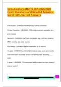 Immunizations &lpar;NURS 682&rpar; 2025&sol;2026  Exam Questions and Detailed Answers &vert;  Get it 100&percnt; Correct Answers 