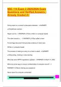 NSC 114 Exam 2 2025&sol;2026 Exam  Questions and Verified Answers &vert;  Already Graded A&plus;