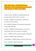 NSC 242 Exam 1 2025&sol;2026 Exam  Questions and Corresponding Answers  with Surety of 100&percnt; Pass Mark