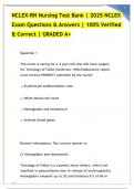 NCLEX-RN Nursing Test Bank &vert; 2025 NCLEX Exam Questions & Answers &vert; 100&percnt; Verified & Correct