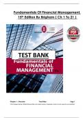 Fundamentals of Financial Management &ndash; Test Bank &lpar;Chapters 1&ndash;21&rpar; &vert; Brigham &vert; 15th Edition &vert; Complete Multiple Choice and True&sol;False Question Set
