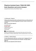 Physician Assistant Exam &sol; PAEA EOC 2025 Exam Questions and correct Answers Comprehensive Review of Key Medical Topics
