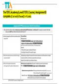 The TEFL Academy &lpar;Level 5 TEFL Course&rpar;&period; Assignment B complete&period; &lbrack;Correctly Passed&rsqb; A&plus; Grade&period;