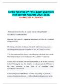 Scribe America OP Final Exam Questions  with correct Answers 2025-2026&period;    GUARANTEED A&plus; GRADED&period; 