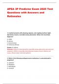 APEA 3P Predictor Exam 2025 Test Questions with Answers and  Rationales