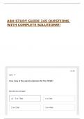 ABH STUDY GUIDE 245 QUESTIONS WITH COMPLETE SOLUTIONS&excl;&excl;
