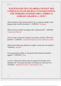 WASTEWATER TEST &lpar;FLORIDA&rpar; NEWEST 2025  COMPLETE EXAM&vert; 200 REAL EXAM QUESTIONS  AND VERIFIED ANSWERS &lpar;100&percnt; CORRECT&rpar;  ALREADY GRADED A&plus;&vert; NEW&excl;&excl; 