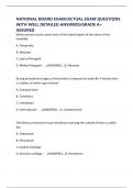 NATIONAL BOARD EXAM&sol;ACTUAL EXAM QUESTIONS WITH WELL DETAILED ANSWERS&sol;GRADE A&plus; ASSURED