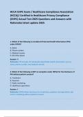 HCCA CHPC Exam &sol; Healthcare Compliance Association  &lpar;HCCA&rpar;&sol; Certified in Healthcare Privacy Compliance  &lpar;CHPC&rpar; Actual Test 2025 Questions and Answers with  Rationales latest update 2025