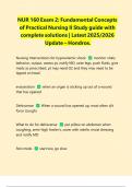 NUR 160 Exam 2&colon; Fundamental Concepts of Practical Nursing II Study guide with complete solutions &vert; Latest 2025&sol;2026 Update &ndash; Hondros&period;