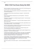WGU C182 Final Exam Study Set 2025