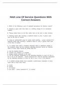 NHA Line Of Service Questions With Correct Answers